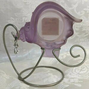Vintage Disney Store Little Mermaid Purple Shell Frame with Ariel Dangle Charm